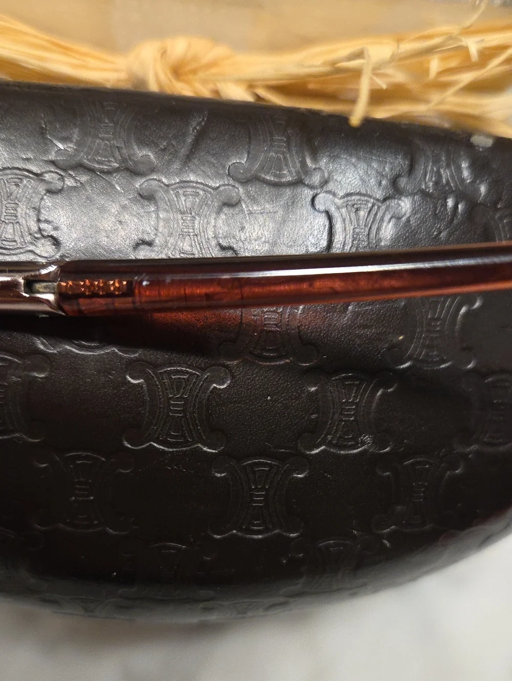 Vintage Celine Brown Gradient Round Women's Sunglasses With Case